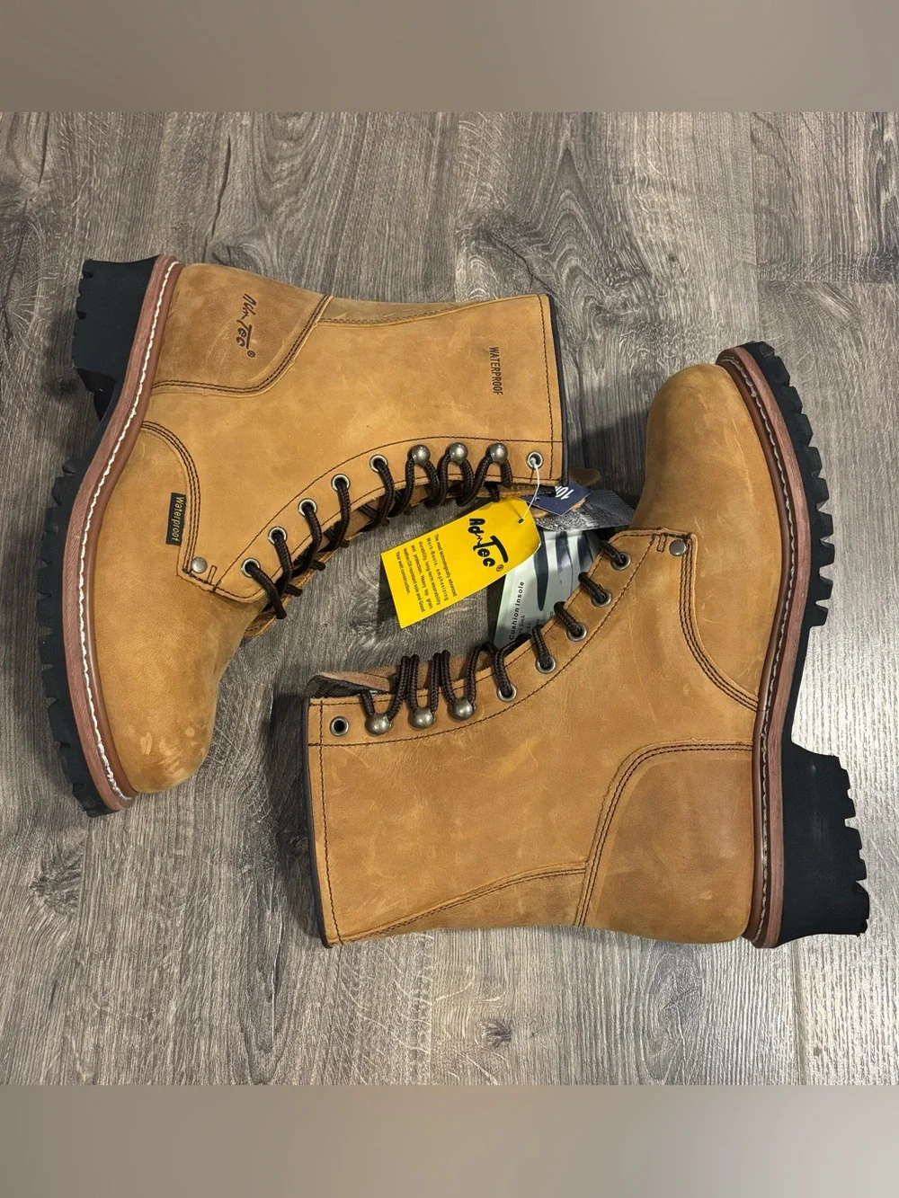 Ad Tec Logger Lace Up Work Boots Men 10 Brown Leather 9